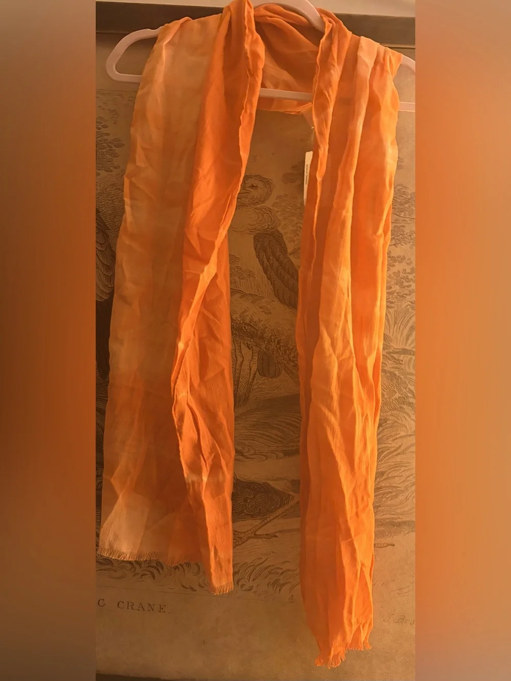* New Chico's Seville Textured Look Orange Cotton Scarf *
